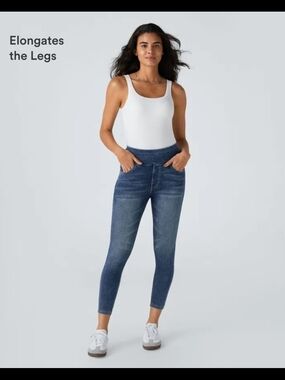 Halara Flex™ High Waisted Pockets Denim Casual Leggings M 7/8 #076